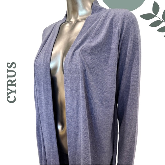 🛍️3/$40 Lightweight Longline Cardigan by Cyrus | Medium | Soft Stretch Knit Blue - Picture 6 of 7
